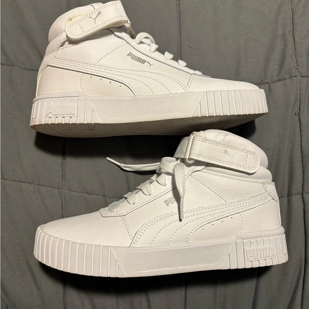 PUMA Carina Mid White Hightop Sneakers Womens Size 7.5 - Picture 5 of 9